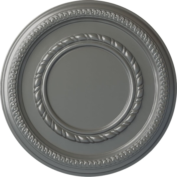 Ekena Millwork Federal Roped Small Ceiling Medallion (Fits Canopies up to 6"), 12 5/8"OD x 1 1/8"P, Silver CM12FESLS - main